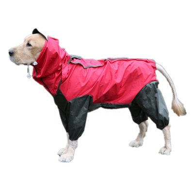 High quality four-legged full body pet raincoat (2)