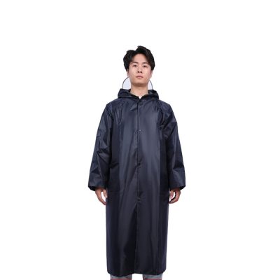 Highlight transparent brim outdoor long raincoat (3)