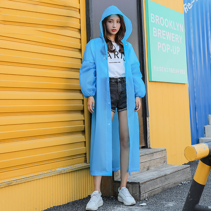 Long sleeves translucent material raincoat for adult