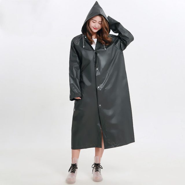 Long sleeves translucent material raincoat for adult (2)